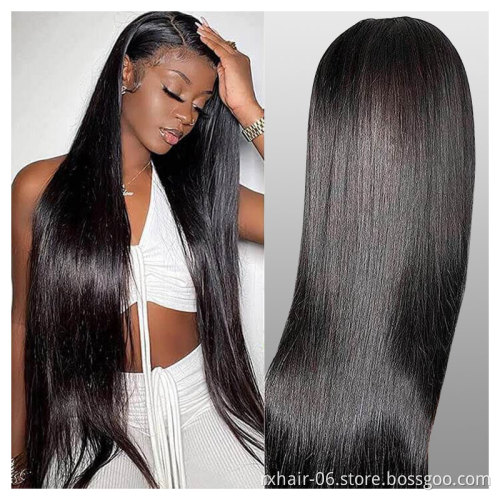 Film HD Swiss Lace Human Hair Wigs, Cheap Wholesale Raw Indian Wig Vendors, Transparent Lace Front Wig For Black Women